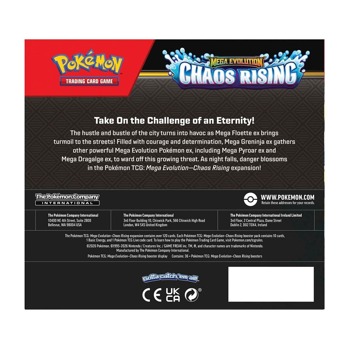 Pokémon TCG: Mega Evolution-Chaos Rising Booster Display Box (36 Packs)